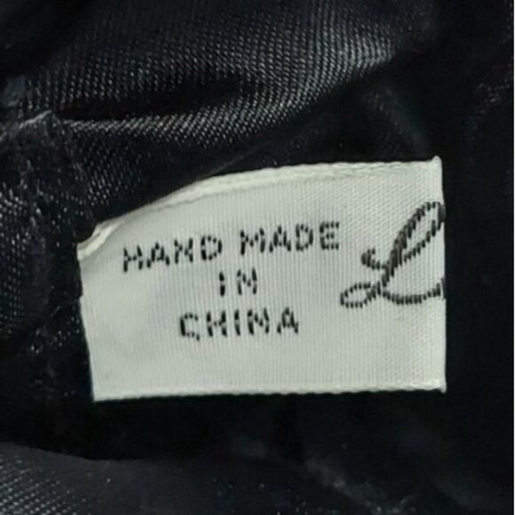 Vintage La Regale Ltd Hand Beaded Floral Clutch Zip Top Silk Lined Evening Bag - Picture 6 of 9